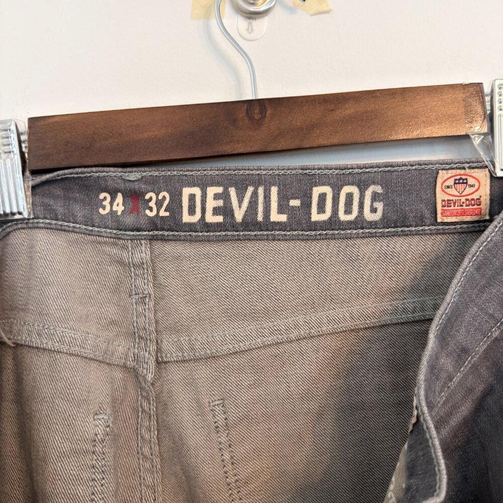 π Devil-Dog Dungarees Slim Fit Jeans β Gray Wash β Size 34x32 - Picture 6 of 7